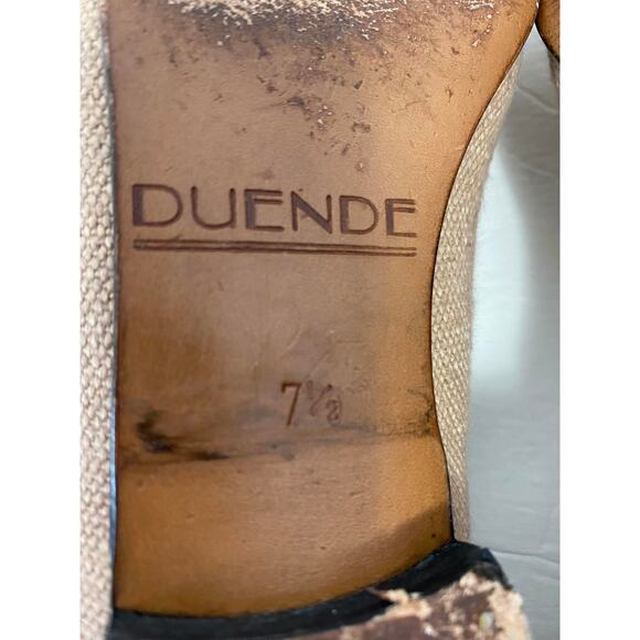 Duende Women Canvas Leather Flats AST Shoes Round Toe Slip on Red Tan SZ 7.5 - Picture 6 of 6